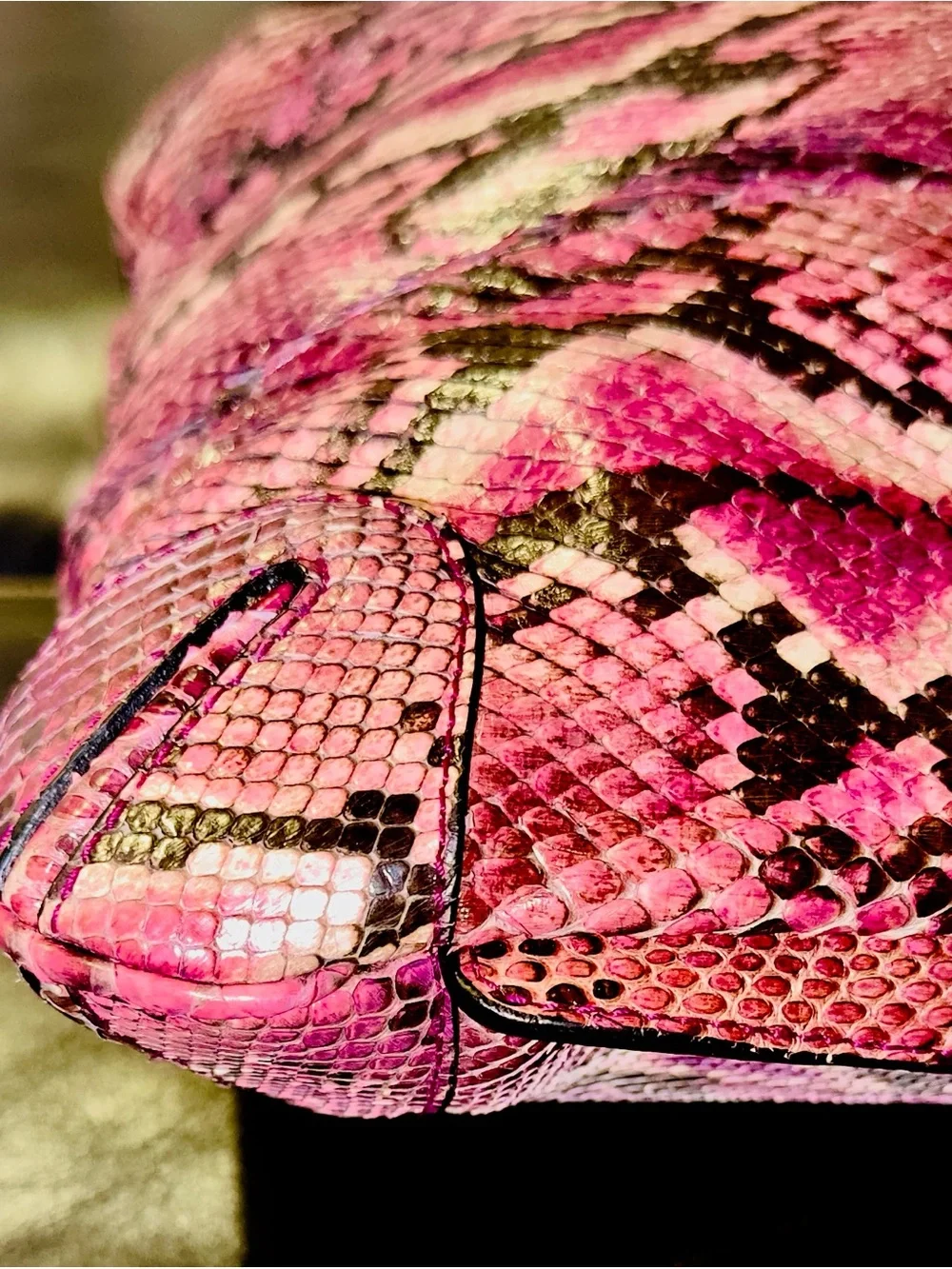 Michael Kors Collection — Large Skorpios Python Satchel Multicolor Pink Genuine